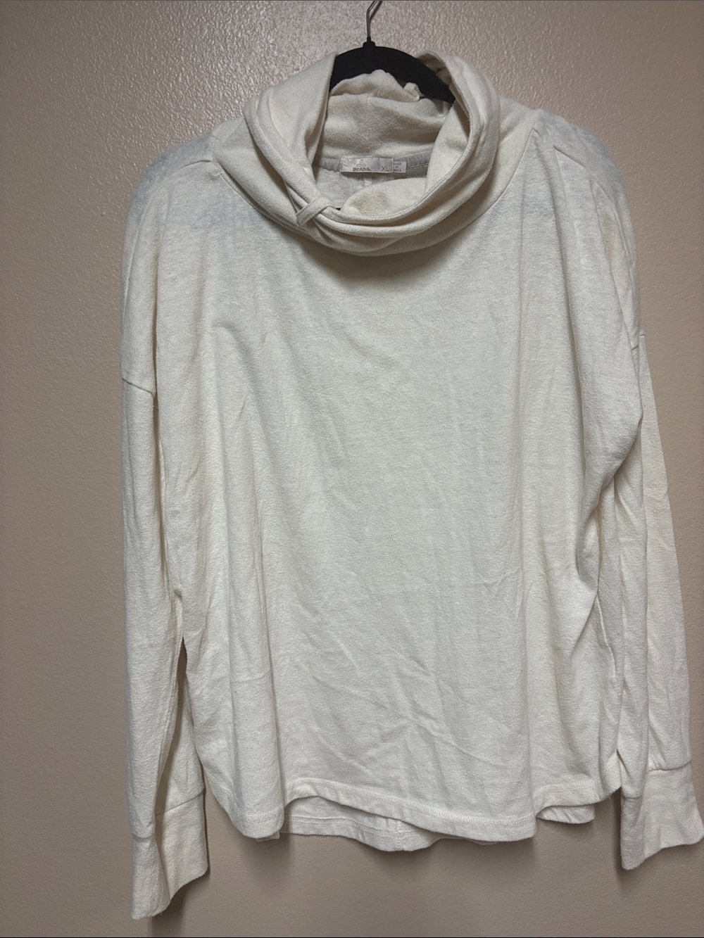 Prana Ivory Cowl Neck Long Sleeve Sweater